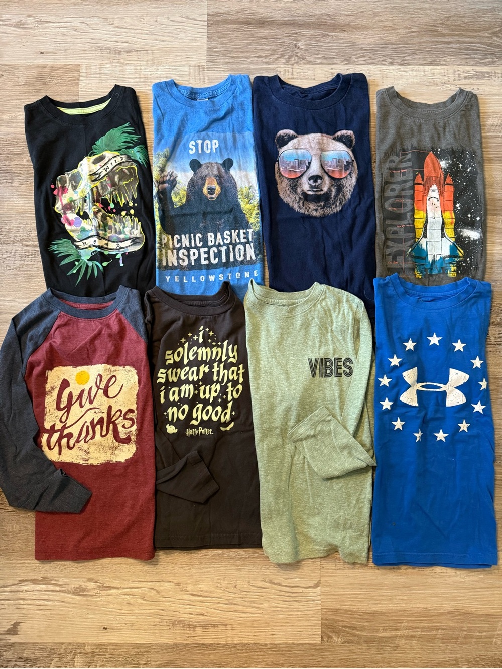 Boys Misc. Short Sleeve (5) & Long Sleeve (3) Shirts Bundle Size Small (6/7)